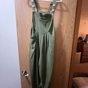 HALARA Jogger Style Olive Jumpsuit with Button Details